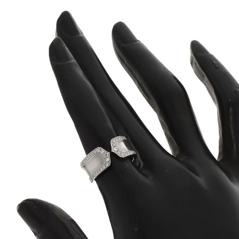 Cartier C2 LM Edge Diamond #50 Ring 18K White Gold Ladies