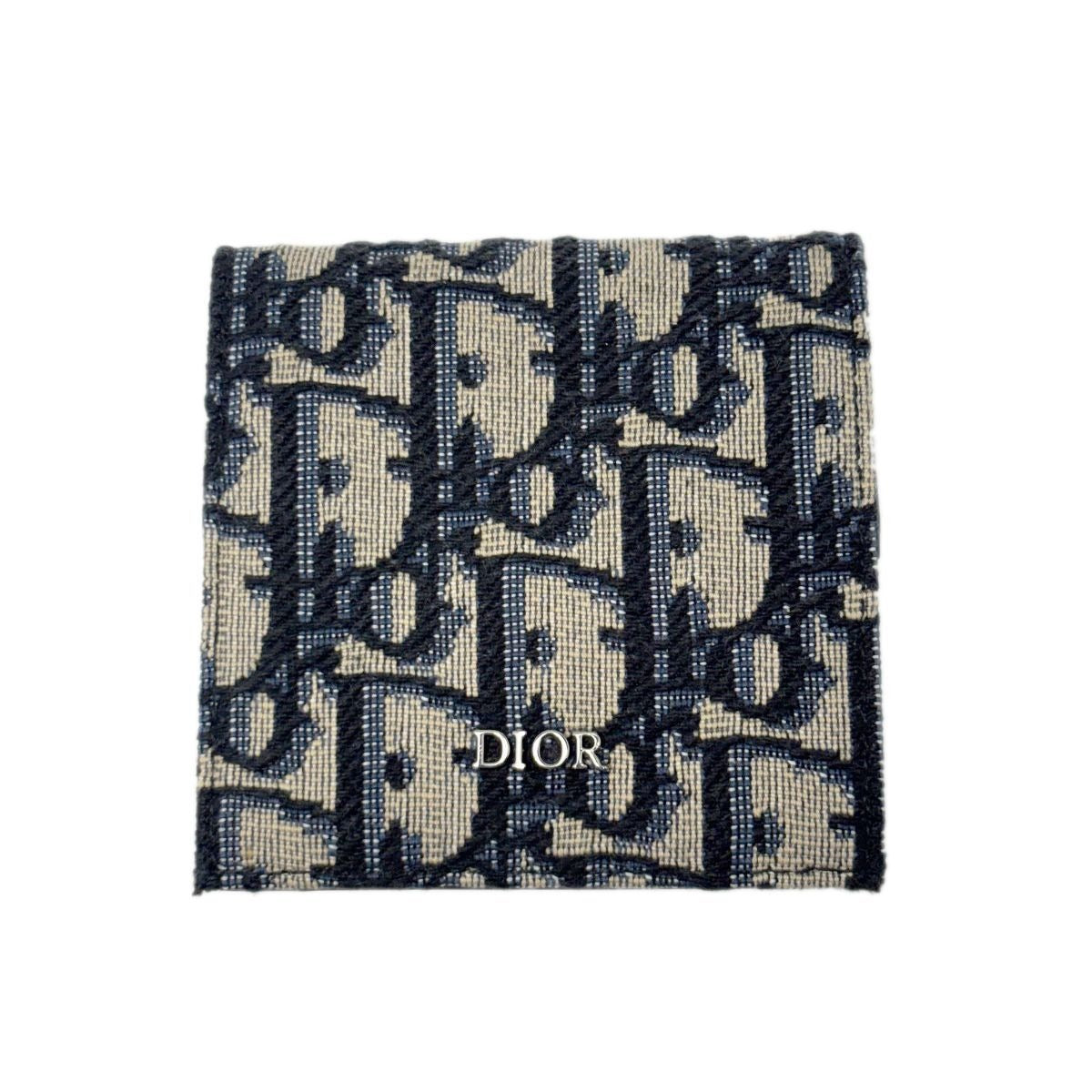 Dior Boxshape Coin Purse White Jacquard Navy Beige Black