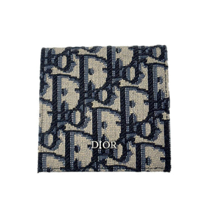 Dior Boxshape Coin Purse White Jacquard Navy Beige Black