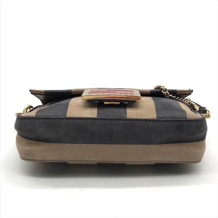 Fendi Mini Bucket Pecan 2-Way Chain Shoulder Bag Hand Leather Brown