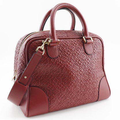 Loewe Amazona 75 Repeat Anagram 2WAY Shoulder Calf Red Ladies Handbag