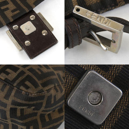 Fendi Zucca Mamma Bucket Shoulder Bag Canvas Brown