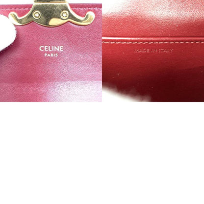 Celine Mini Claude DS 2203 Shoulder Bag Mini Shoulder Bag Leather Wine Red