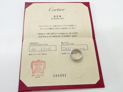 Cartier Love Ring 750wg 18K White Gold White Togo Old Diamonds Size 50 Approx