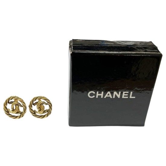 Chanel Earring Cocomark Vintage Round Plated Cocomark Old Product