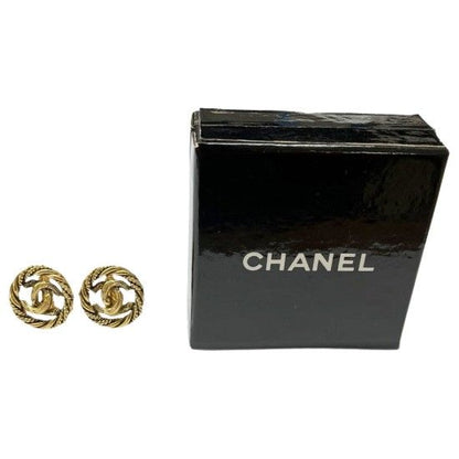 Chanel Earring Cocomark Vintage Round Plated Cocomark Old Product