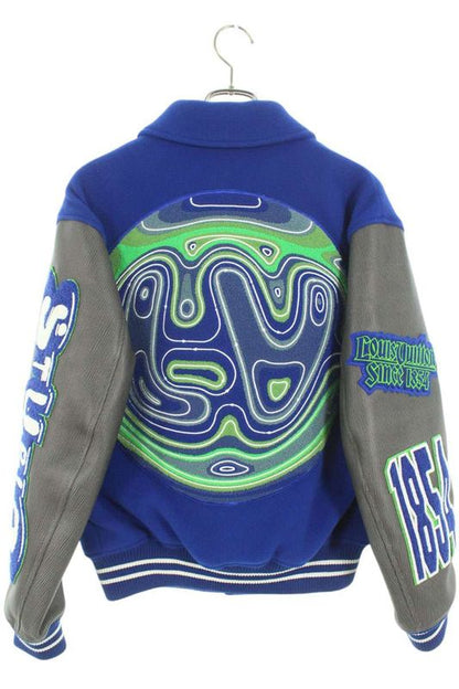 Louis Vuitton 23AW Rm232 CAW Hpl66e Sleeve Leather Cutout Varsity Jacket Stajan