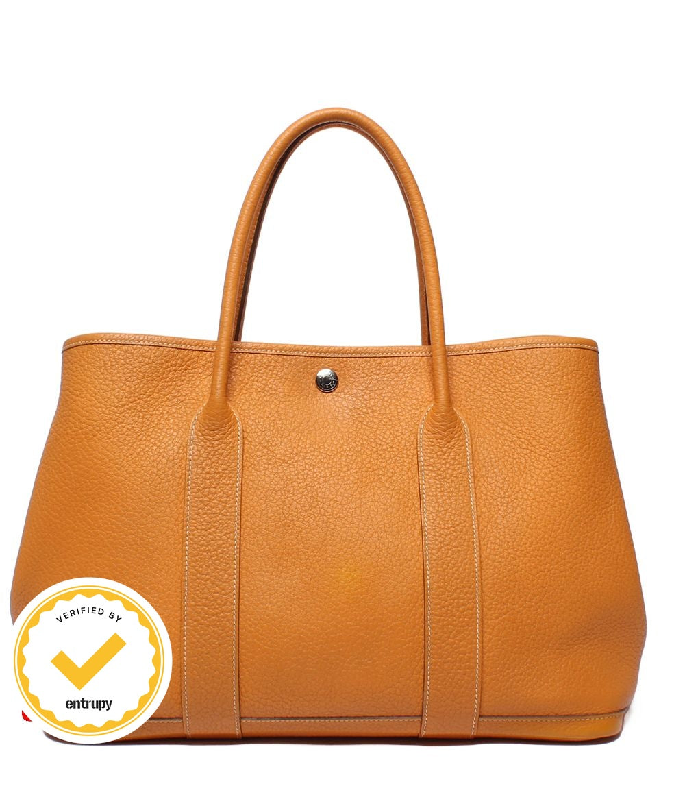 Hermes Tote Bag Silver Garden Party PM 36 Taurillon Clemence