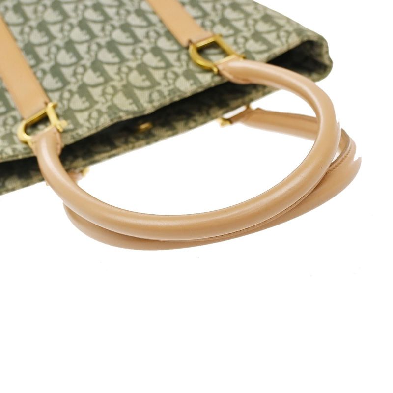 Christian DIOR Shoulder Tote Leather Canvas Leather 85kb001