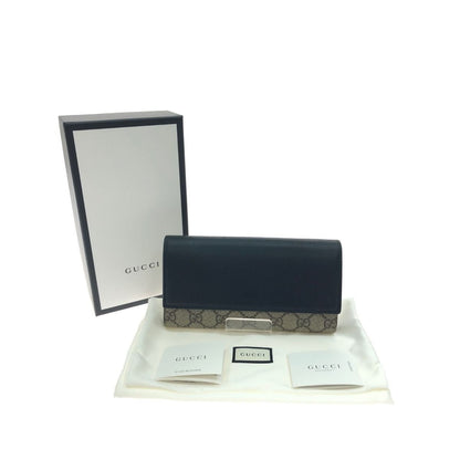 Gucci Long Wallet GG Supreme Continental Beige