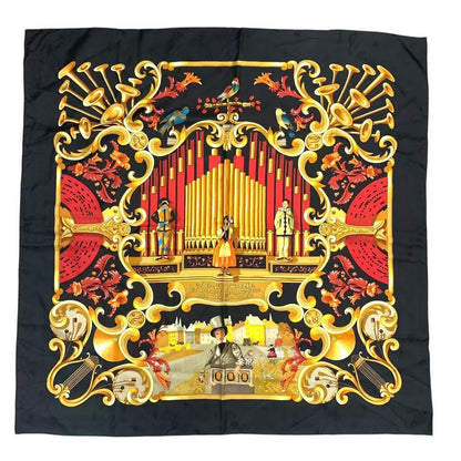 Hermes Scarf 100% Silk Carre 90 Orgauphone ET Autres Mecaniques Pipe Organ