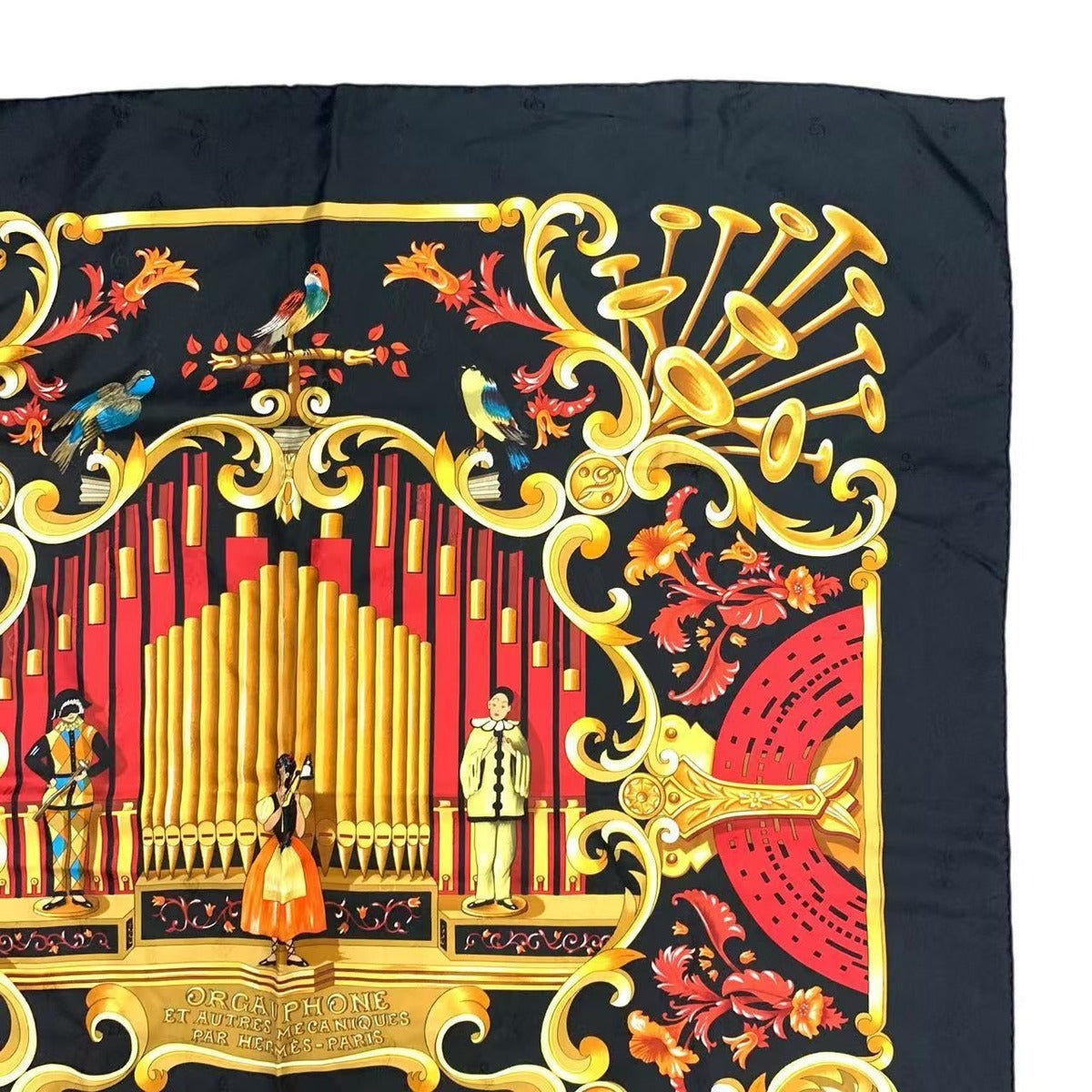 Hermes Scarf 100% Silk Carre 90 Orgauphone ET Autres Mecaniques Pipe Organ — view 3