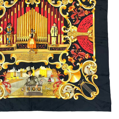 Hermes Scarf 100% Silk Carre 90 Orgauphone ET Autres Mecaniques Pipe Organ — view 4