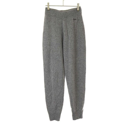 Prada Wool Cashmere Logo Embroidered Knit Easy Pants 22235 R212 1 Z80 Gray 40