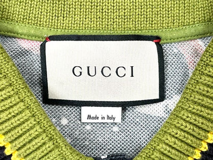 Gucci Space Animals Polo Shirt Men's XS Size 474642 Space Snake Dark Navy Made