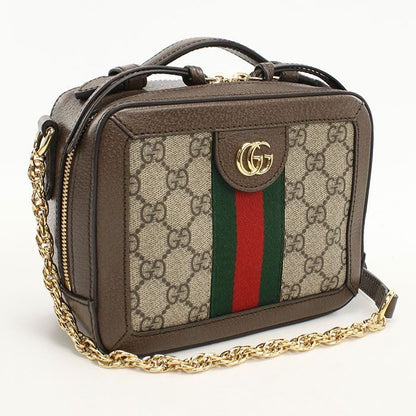Gucci Chain GG Supreme Crossbody Shoulder Bag Leather