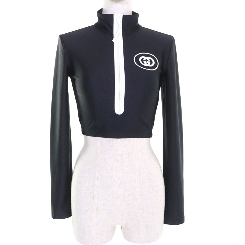 Gucci 22 AW Interlocking G Cropped Spark Ring Long Sleeve Track Top Cut