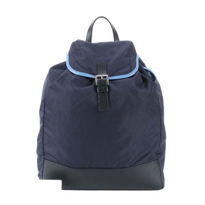 Prada Tessuto Nylon Leather Backpack Navy