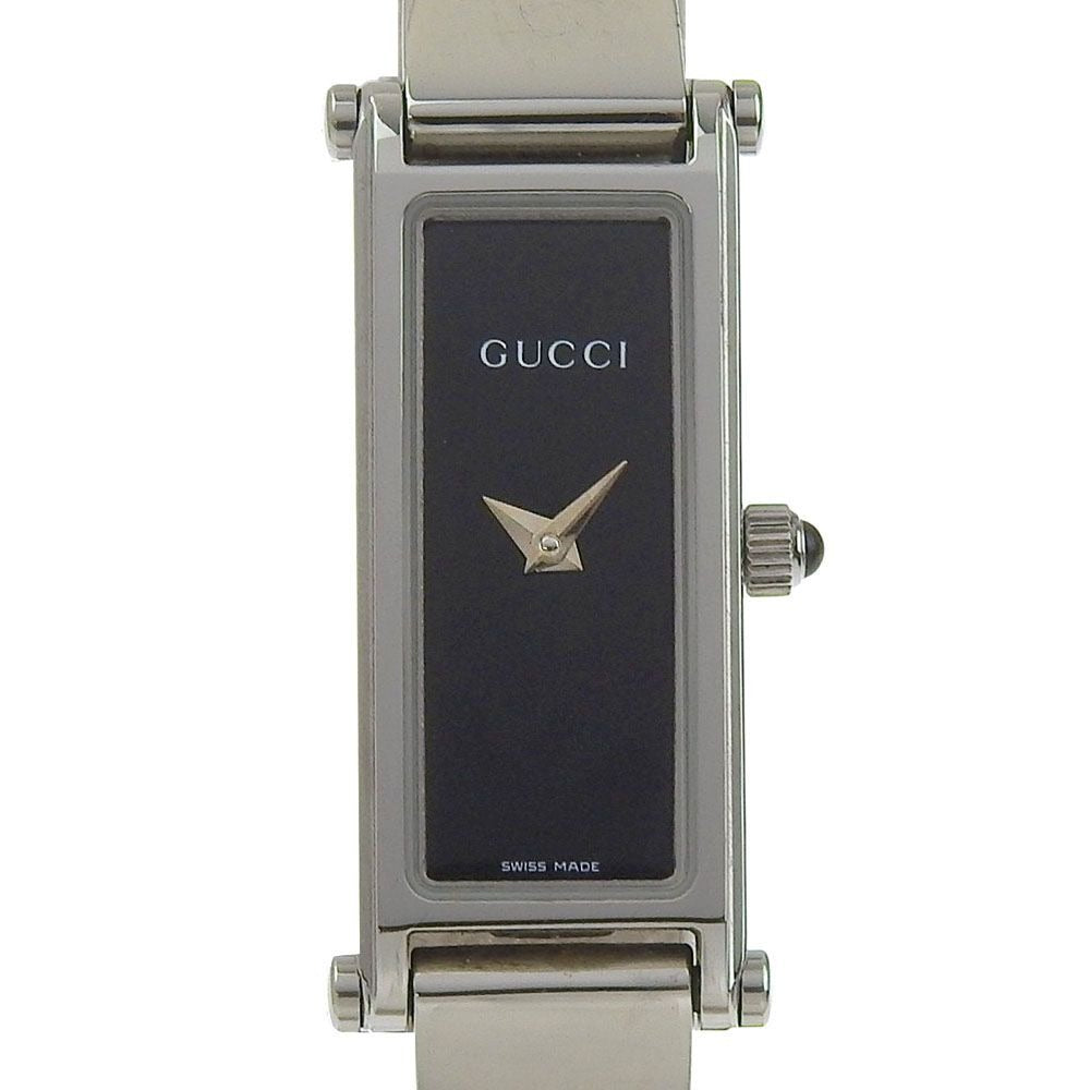 Gucci Stainless Steel Quartz Analog Display Black Dial Watch