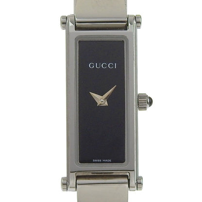 Gucci Stainless Steel Quartz Analog Display Black Dial Watch
