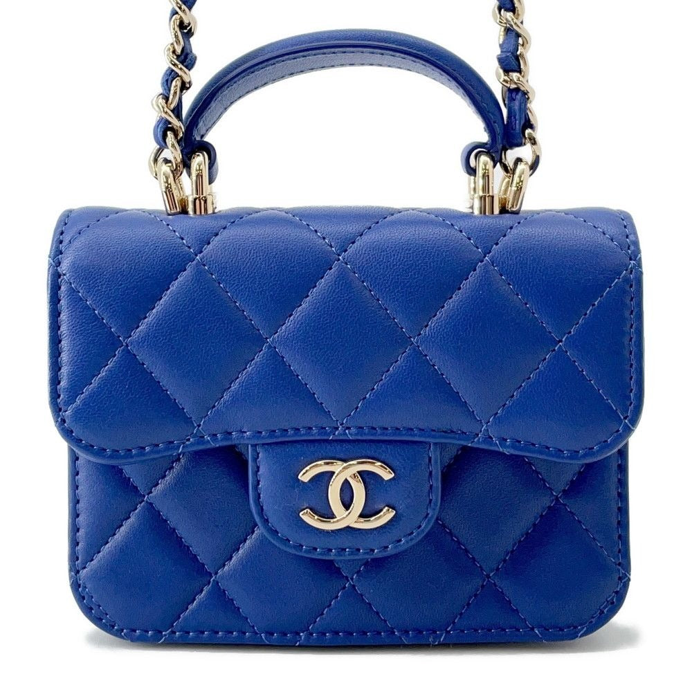Chanel Chain Wallet Quilted CC Logo Flap Top Handle Mini Coin Purse