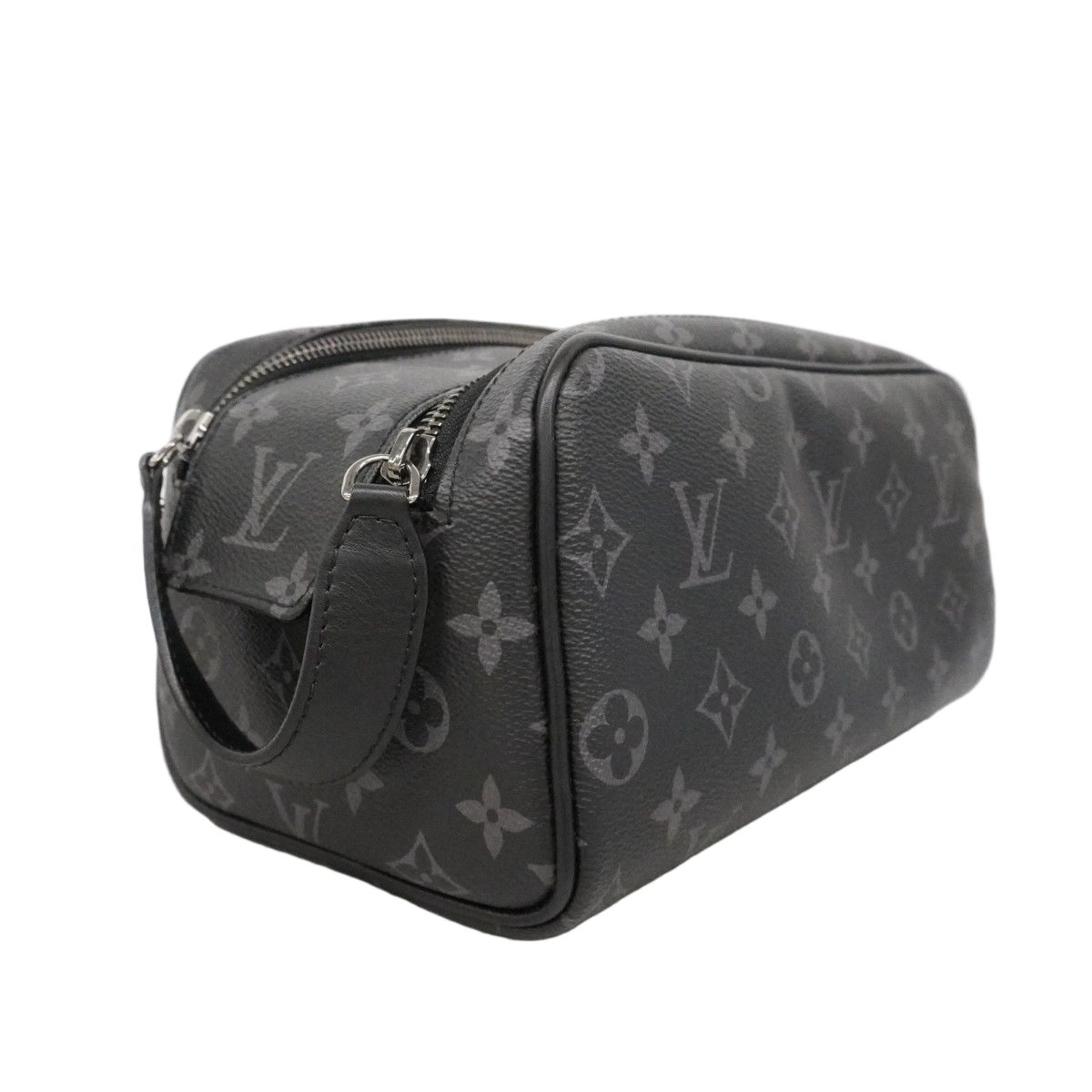 Louis Vuitton Handbag Monogram Eclipse Dopp Kit Black Gray — view 2