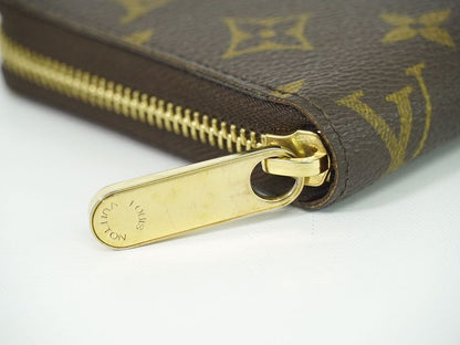 Authentic Louis Vuitton LV Zippy Wallet Monogram Round Zipper Long Wallet Brown