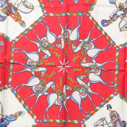 Hermes Carré 90 L'armee Imperiale Russe Russian Military Museum Silk Scarf Red