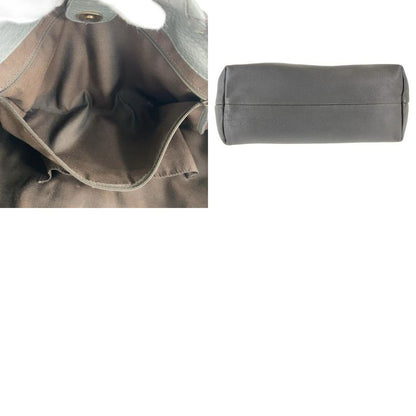 Gucci Bamboo Gray Silver Hardware Leather 354665 Tote Bag Shoulder Bag Women