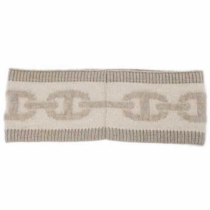 Hermes Headband Chaine D'ancre Cashmere Beige M Size Cashmere