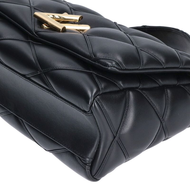 Louis Vuitton M23689 Go-14 GM LV Twist Lock Lamb Leather Chain Shoulder Bag