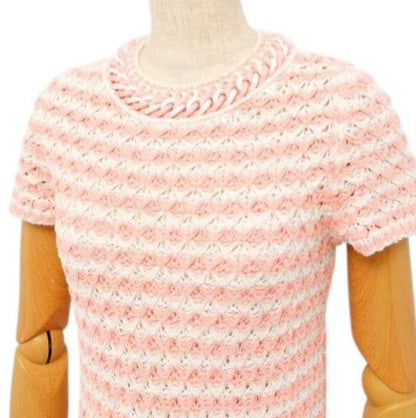 Chanel Dress Size 34 P58 Braided Chain Knit Dress CC Logo Button Coco Mark