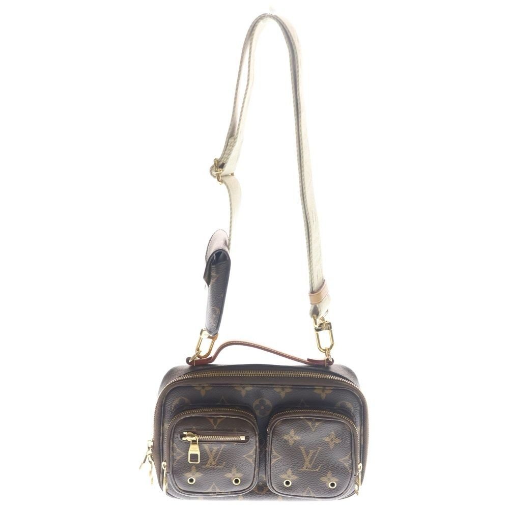 Louis Vuitton Monogram Utility Shoulder Bag Brown Gold