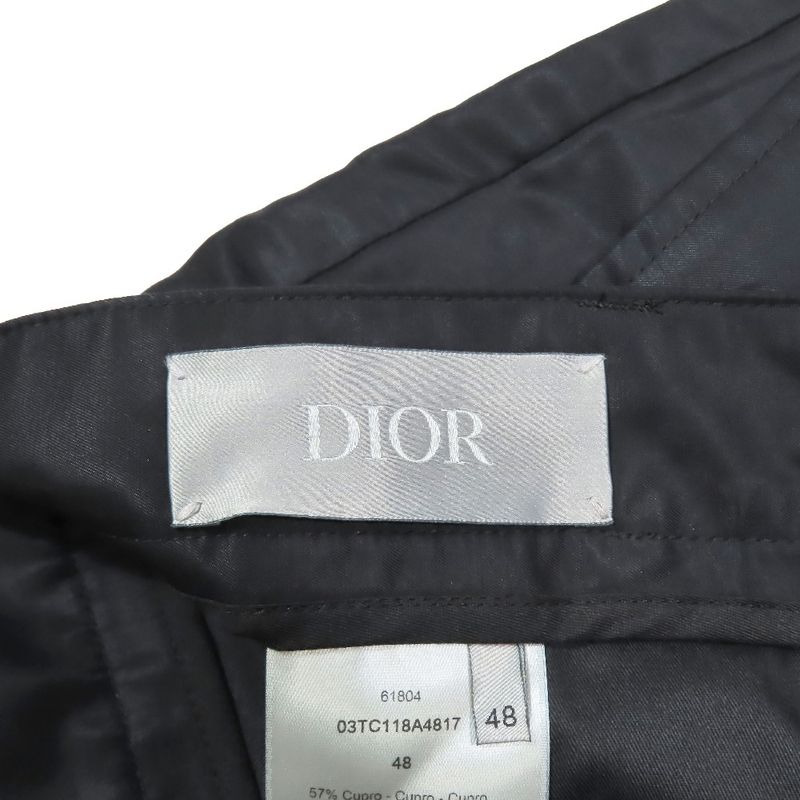 DIOR Tuck Shorts Slacks Half Pants Wide 03tc118a4817 Cupra Bottoms Black 48
