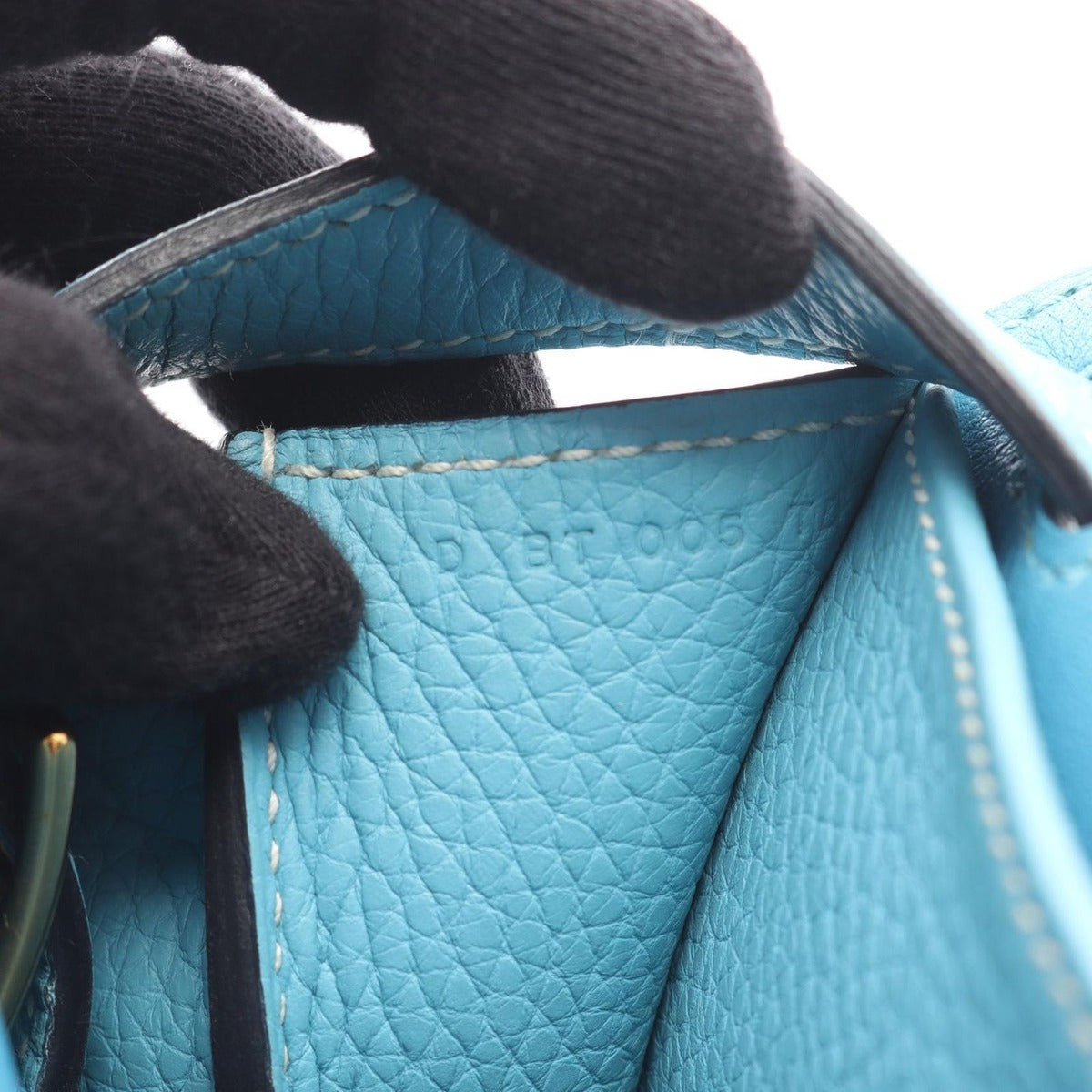 Hermes Handbag Halzan 31 Blue Atoll Leather Blue-at-le — view 5