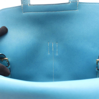 Hermes Handbag Halzan 31 Blue Atoll Leather Blue-at-le — view 6