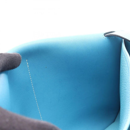 Hermes Handbag Halzan 31 Blue Atoll Leather Blue-at-le — view 8