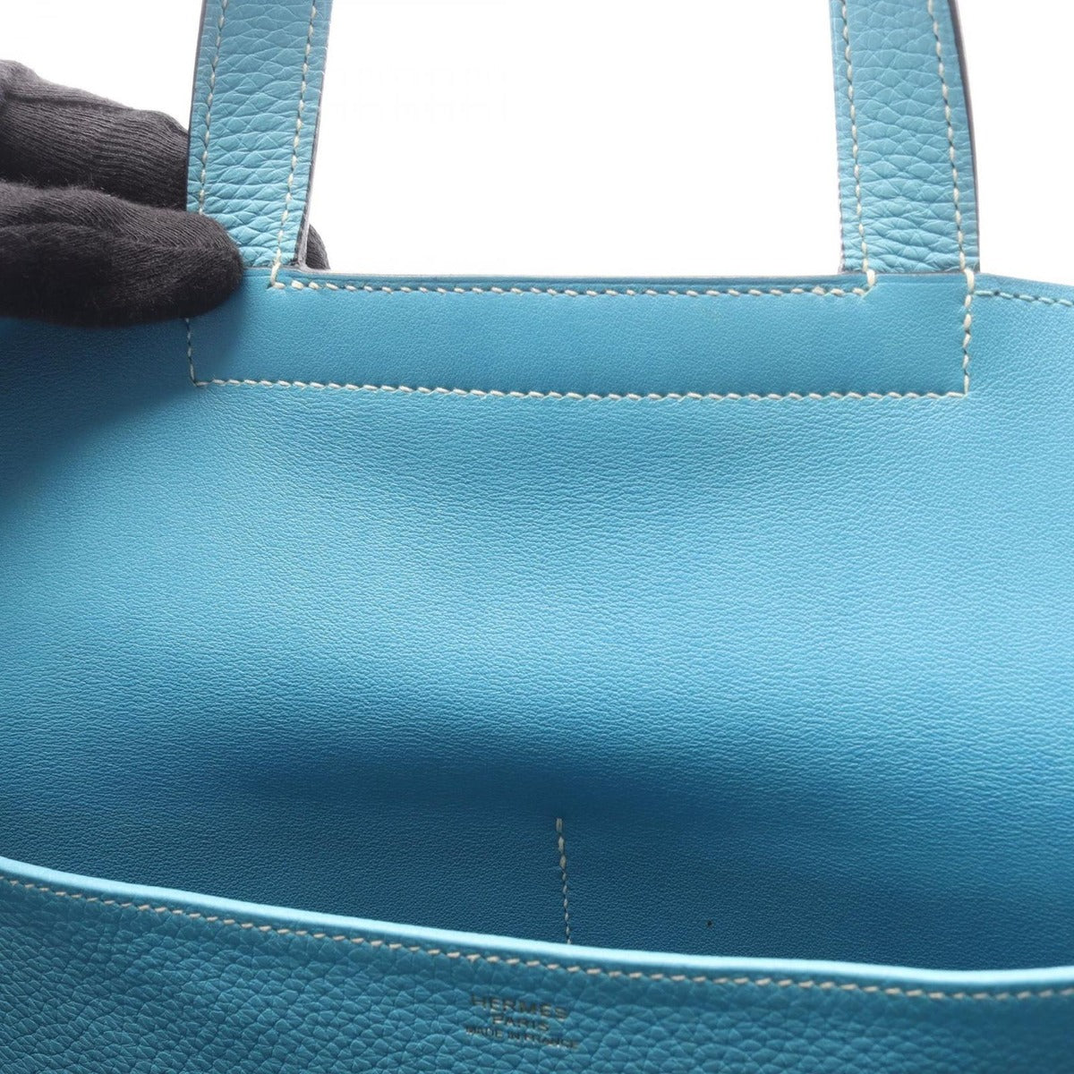 Hermes Handbag Halzan 31 Blue Atoll Leather Blue-at-le — view 9