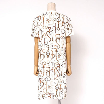2024ssHermes Dress Size 40 Panoply De Cuir Deer Print Dress Made In