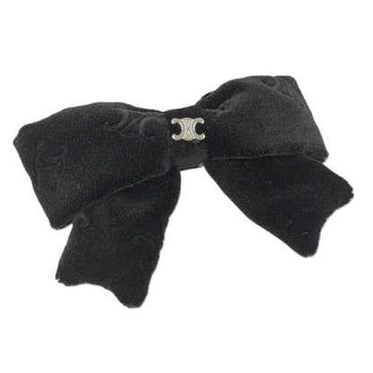 Celine Barrette Ribbon Velour Black Shoulder Bag