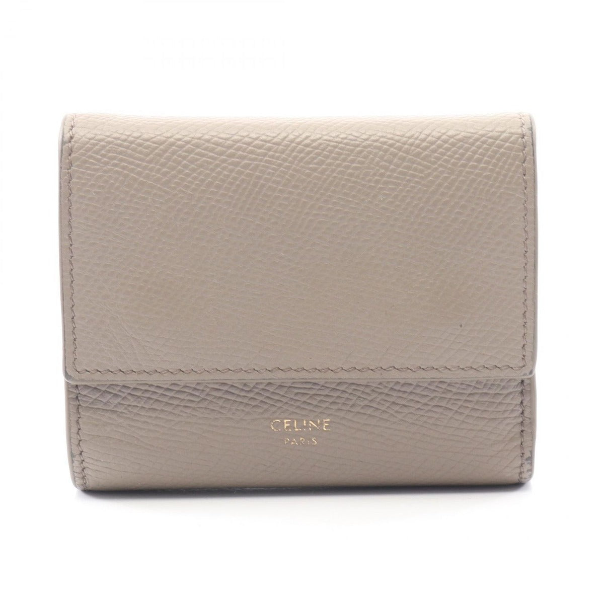 Celine Trifold Wallet Small Gray Leather