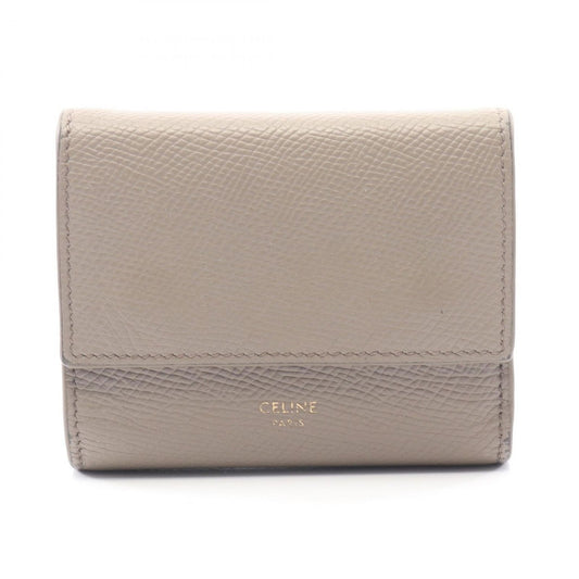 Celine Trifold Wallet Small Gray Leather