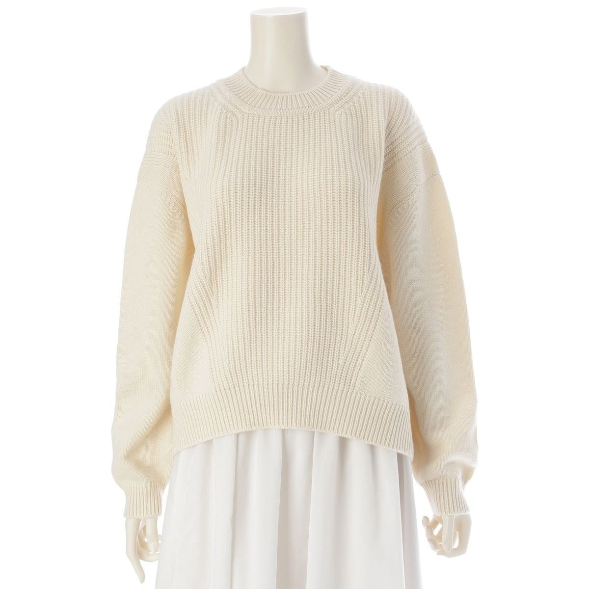 Hermes Cashmere Cotton Serie Knit Sweater Top Off White 40
