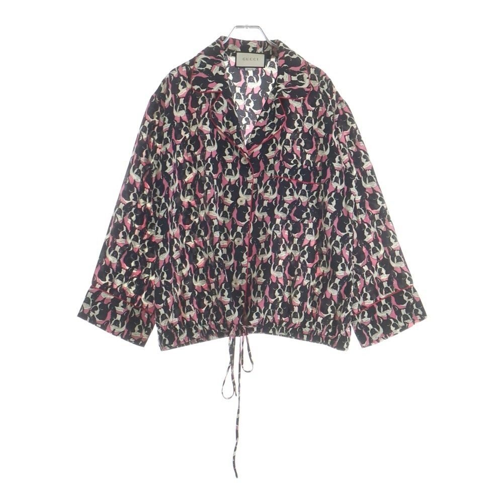 Gucci Silk Bulldog Shirt Long Sleeve Black