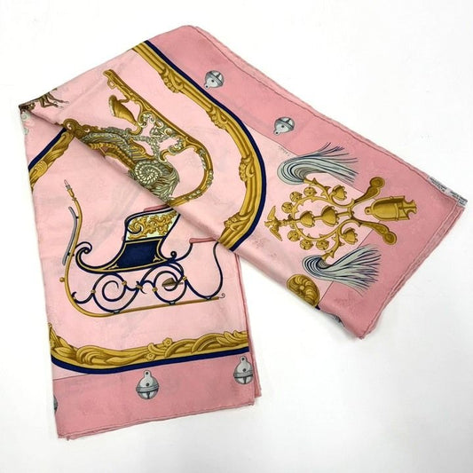 Hermes Carre 90 Feathers and Bells Plumes Et Grelots Pink