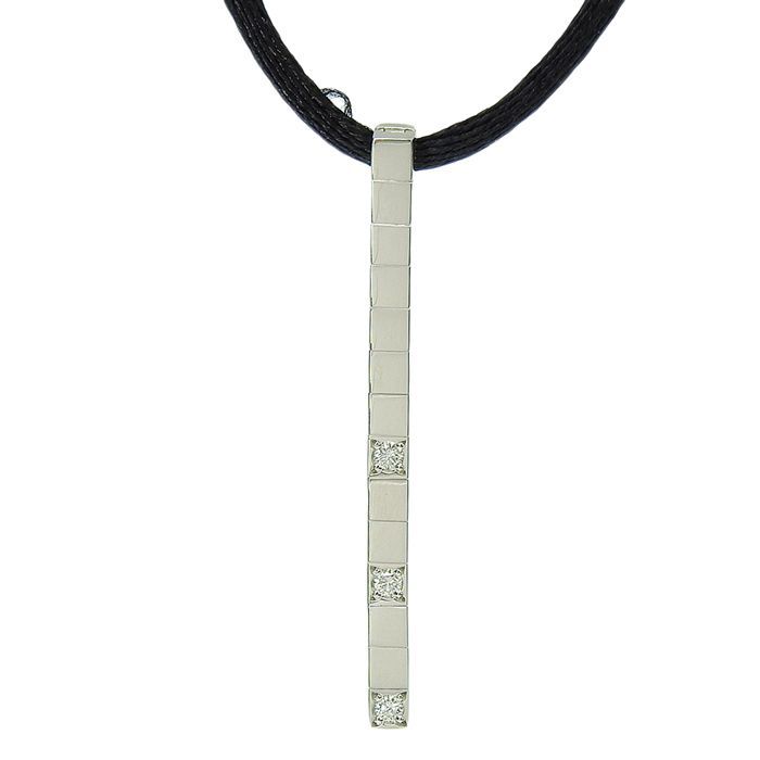 Cartier Lanier 3P Diamond Necklace 18K White Gold 750 White Gold Diamonds
