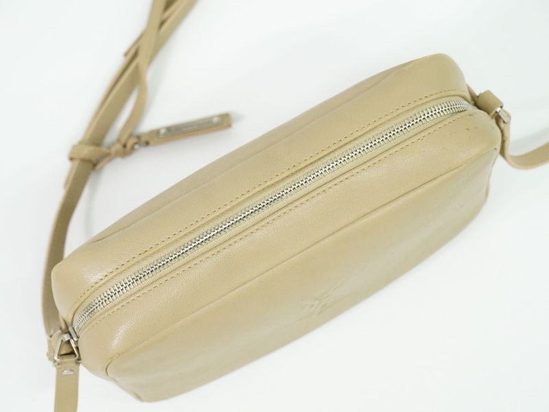 Authentic Saint Laurent Lou Shoulder Bag Pochette Camera Bag Leather Beige