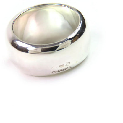 Chanel Sv925 Logo Engraved Wide Ring - Ring Accessory Silver Size Approx 11