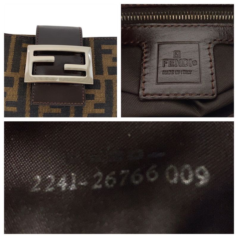 Fendi Zucca Mamma Bucket Brown Canvas 2241 26766 009 Shoulder Bag Handbag Women