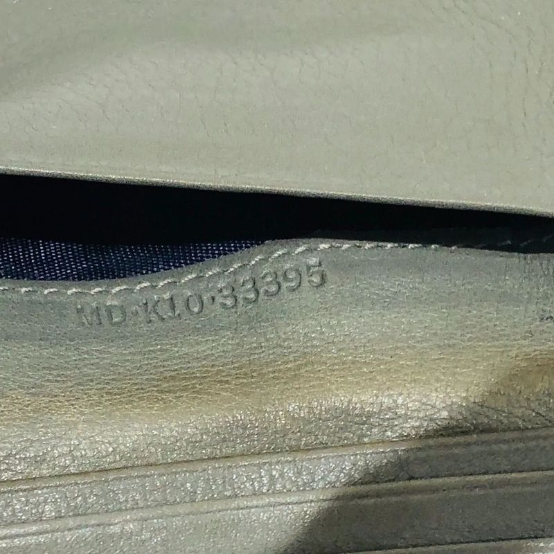 Bvlgari Bvlgari Business Card Holder Olive Leather Men's Preowned 005667